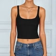 thumbnail image 2 of NIEWTR Women Summer Boho Tie Front Lace Trim Tank Tops Beach Button Down Top Sleeveless Mesh Chiffon Crop Tops Clothes Womens Tank Summer Tank (S,A145-Black), 2 of 7