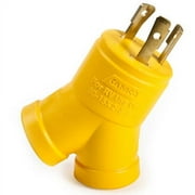 Camco 55434 30 Amp Male x 2/15 Amp Female 3 Prong Adapter