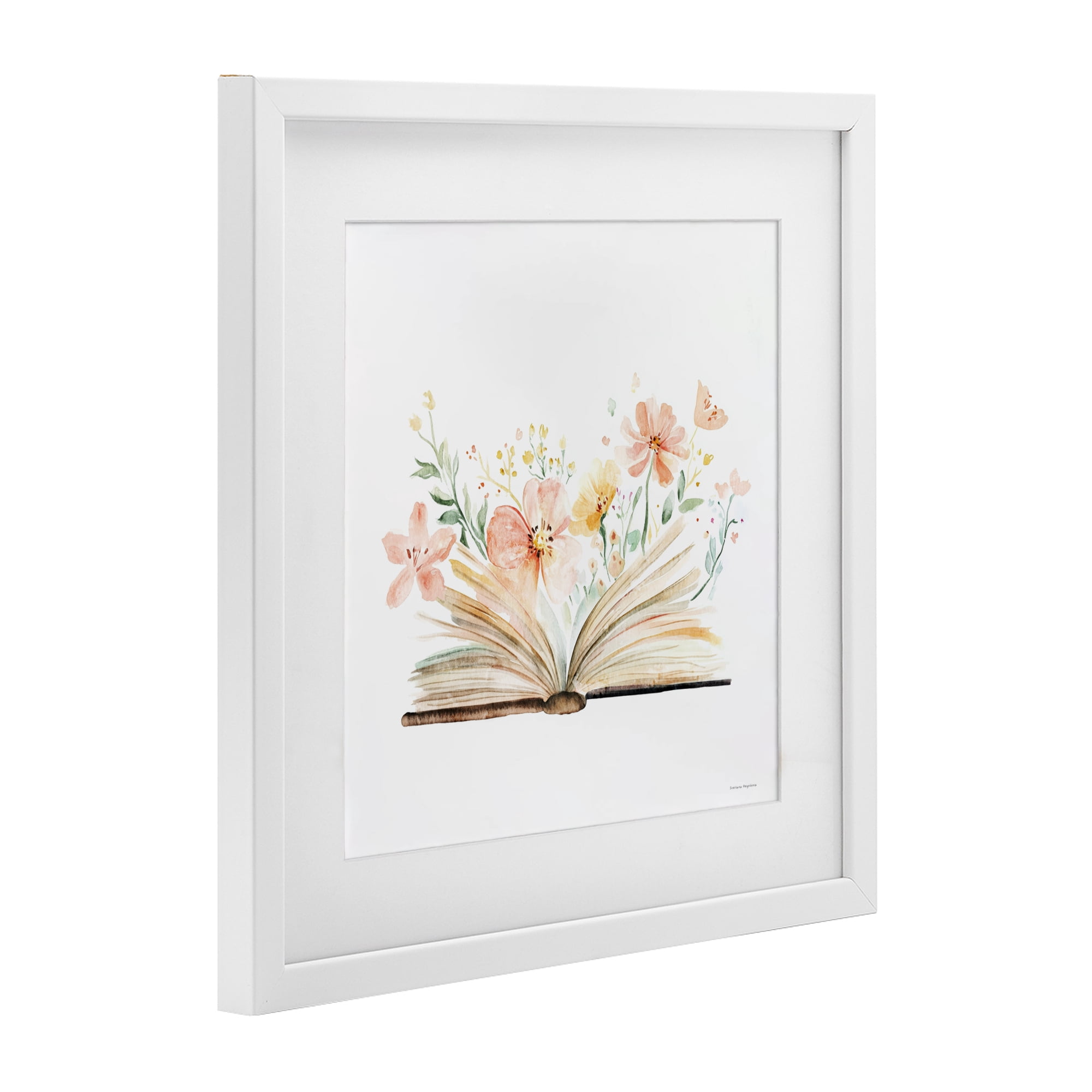 Stupell Industries Floral Flourishing Words White Framed Print Under Glass, design by Svetlana Aleynikova