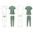 thumbnail image 4 of Women's Scrubs Set Nurse Work Clothing Nursing Uniform for Beauty Salon Light Blue M, 4 of 7