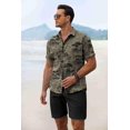 thumbnail image 2 of COOFANDY Men's Summer Beach Outfits 2 Piece Short Sleeve Shirts and Shorts Vacation Texture Linen Sets for Men, 2 of 6