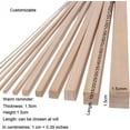 Long Wood Dowels Square Wooden Dowel Rod, Natural Long Dowel Strips