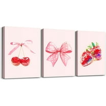 Hieng Blue Bow Canvas Wall Art for Living Room Bedroom for Kids Boys Girls Cute Bowknot Picture Wall Decor for Home Decor Bathroom for Kidspcs Kawaii Office Decorations Artwork Posters