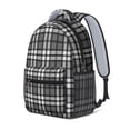 thumbnail image 2 of Gray and Black Checkered Pattern Backpack for School, Cute School Bag with Adjustable Shoulder Straps and Padded Back, 15.3"x11"x6.7", 2 of 5