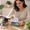 thumbnail image 5 of Pet Food Container, Blue Silicone Two Compartment Travel Storage, 5 of 7