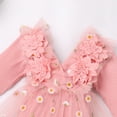 thumbnail image 5 of FYMNSI Baby Girls Long Sleeve Lace Princess Tutu Dresses Infant 3D Daisy Tulle Romper Dress Toddler Pink Clothes 0-6 Months, 5 of 10
