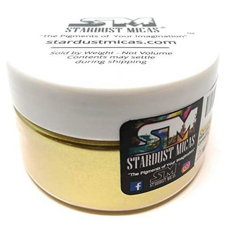 Stardust Micas Pigment Powder Cosmetic Grade Colorant for Makeup, Soap Making, Epoxy Resin, DIY Crafting Projects, Bright True Colors Stable Mica Batch Consistency Queens Gold