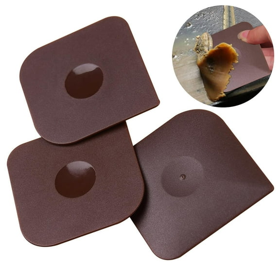 Pan Scrapers Dish Scraper Tool Set, Plastic Kitchen Scraper Nylon Pan Pot Food Scraper, Cast Iron Skillet Cleaner Scraper Pan Pot Scrubber, Kitchen Plastic Scrapper (Brown)