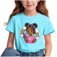 thumbnail image 1 of GreatBaby T-shirt Respirant pour Enfants avec Manches Courtes pour Garçons Filles Rentrée des Classes Saison Col Rond Manches Courtes Hauts Décontractés Polyvalents pour Extérieur (Bleu Ciel3,14 Ans), 1 of 7