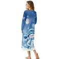 thumbnail image 2 of SEANATIVE Christmas Nightgown for Women Long Sleeve Sleep Shirt with Button Front Pajama Dress Night Gown Cozy Full Length Nightdress, 2XL, Snowman Snowflake Moon Blue, 2 of 7