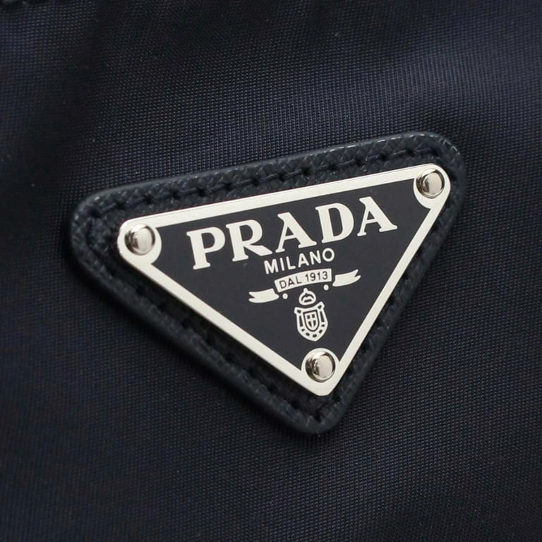 Prada Womens Two Way Black Tessuto Nylon Tote Crossbody Calf Leather Trim  1BC060