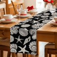 thumbnail image 5 of Black Starfish Coastal Table Runner 72 Inches, Shell Coral Summer Beach Nautical Ocean Bed Runner Dresser Scarves Tabletop for Indoor Outdoor Parties/Ceremony/Banquet, 14" x 72", 5 of 9