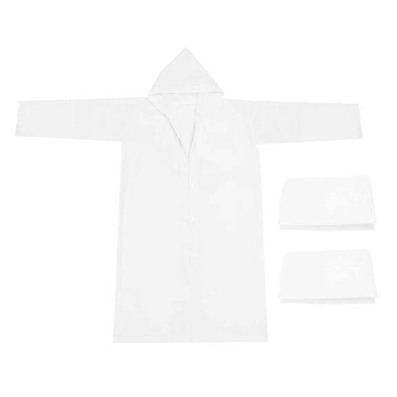 Uxcell Rain Ponchos for Adults, 2 Pack Reusable EVA Rain Coat Waterproof Rain Jacket, White