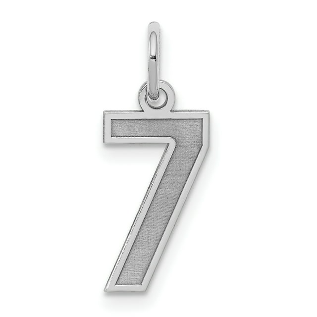 Pendentif Breloque en Argent Sterling 925 Numéro 7