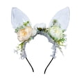 thumbnail image 2 of Diadema con orejas de conejo de Pascua, diadema para niños y adultos, accesorios de disfraz Blanco, 2 of 8
