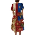 thumbnail image 6 of Casual Summer Dresses for Women 4th of July American Flag Short Sleeve Wrap V Neck Tie Waist A-Line Flowy Midi Sundress, 6 of 6