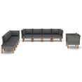 thumbnail image 2 of vidaXL 9 Piece Garden Lounge Set Poly Rattan and Eucalyptus Wood Grey, 2 of 10