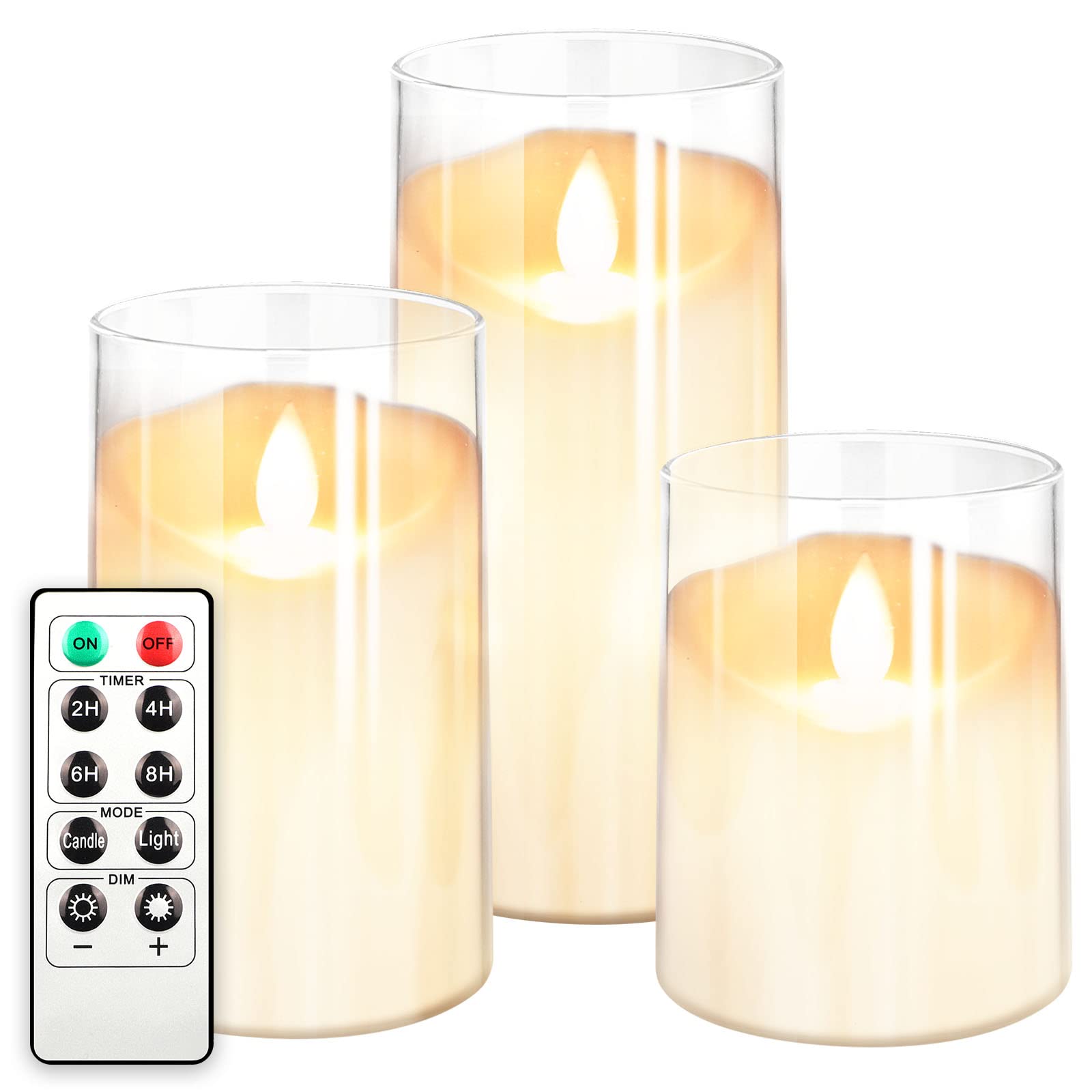 White Flickering Flameless Candles, Unbreakable Battery Operated