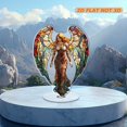 thumbnail image 4 of Rotating acrylic ornament featuring a stunning stained glass angel with vibrant colors and intricate details on a white background, 4 of 7