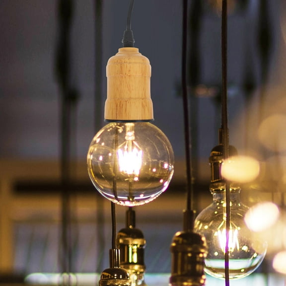 YOSADIER Single Bulb Pendant Light Fixture with Khaki Wood Cord for Dining Room Homeowners, 1 Set