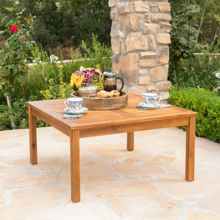 Capri Outdoor Acacia Wood Coffee Table, Teak