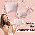 thumbnail image 2 of Set de bolsas de maquillaje Huhumy Cute Cosmetic Pouch para mujer, color caqui, 2 of 7
