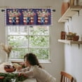 thumbnail image 6 of Kitchen Curtains Valances, Independence Day Daisy Flower Tulip American Flag Star Blue Red Plaid Short Rod Pocket Valances for Windows for Bedroom, Bathroom, 1 Panel, 54" x 18" L, 6 of 6