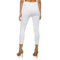 thumbnail image 3 of Capri Leggings Soft Smooth with Extra Stretchy Fabric 3/4 Ribbed Cropped High Waist, 3 of 3