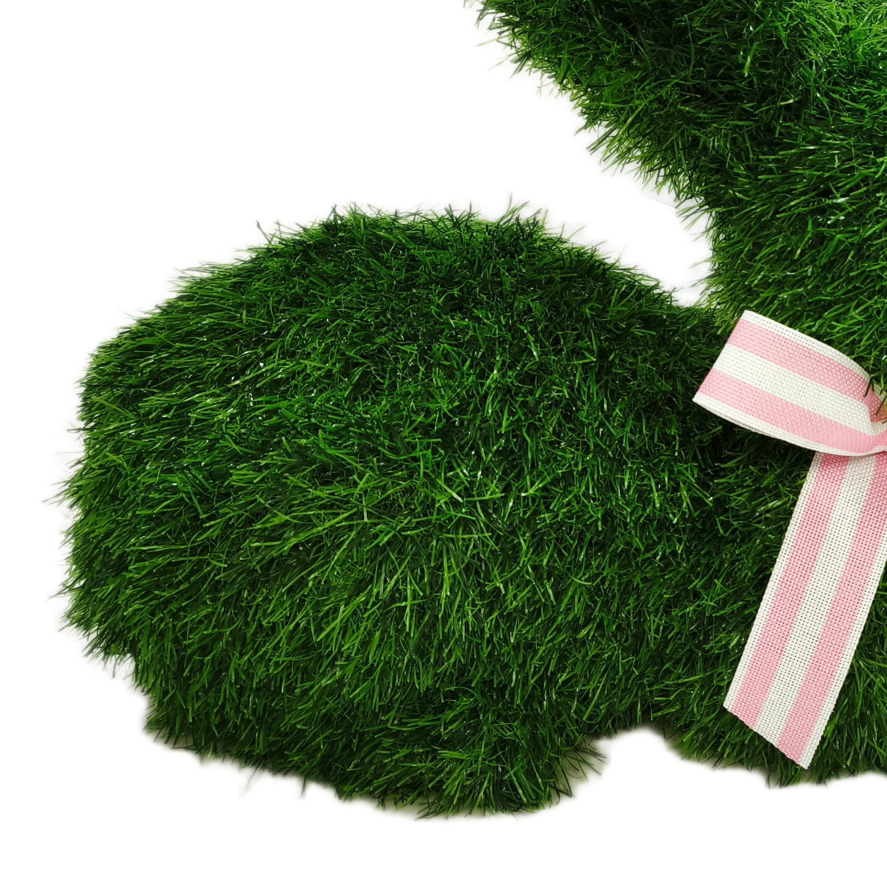 Faux Grass Lying Bunny Tabletop Decoration, Green, 17", Easter by Way To Celebrate