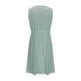 thumbnail image 6 of BLVB Sundresses for Women Sleeveless Eyelet Casual Beach Dress Button down Crewneck High Waist Tank Dress, 6 of 7