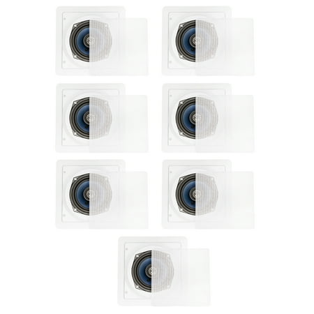 Blue Octave LS52 In Wall or In Ceiling Speakers Home Theater 2-Way Square 7 Speaker Set