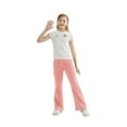 thumbnail image 4 of Rolanko Girls Flare Wide Leg Sweatpants Elastic Waist Bell Bottoms Pants for Kids Sweats with Pockets 5-12Y, 4 of 7