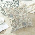thumbnail image 3 of Chinoiserie Pillow Covers 16x16 Set of 2, Blue Green Birds Flowers Throw Pillow Covers Linen Vintage Farmhouse Chinoiserie Decor Cushion Case Chinoiserie Home Decor for Couch Sofa, 3 of 6
