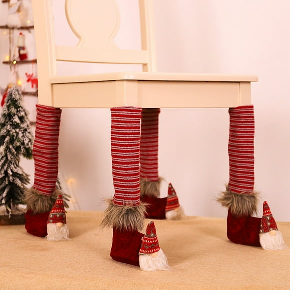 Dvkptbk Christmas Chair Covers 4Pc Christmas Chair Leg Foot Cover Table Decoration for Party Dinner Christmas Christmas Decorations on Clearance