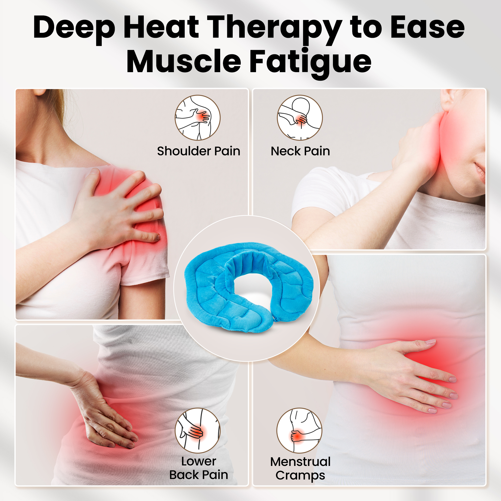 MaxKare Microwavable Heating Pad for Neck and Shoulder,Weighted Heating Pad,Neck and Hot Neck Wrap,Blue