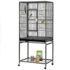 Alden Design 54"H Metal Pet Cage with Detachable Stand for Small Animal , Black