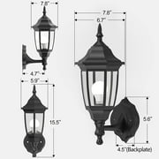 EMART Outdoor Porch Light, Exterior Waterproof Wall Light Fixtures, Anti-Corrosion Plastic Material for Backyard, Garage - Black, 1 Pack