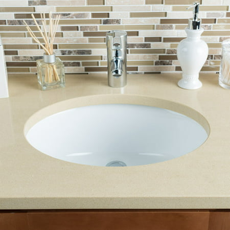 Hahn Ceramic Oval Undermount Bathroom Sink With Overflow