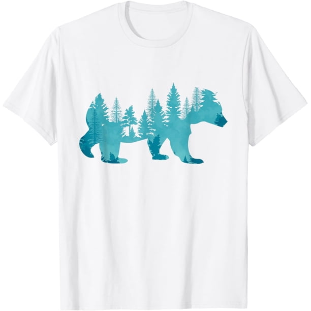 Nature Forest Mountains Trees Wildlife Animal Brown Bear Camiseta