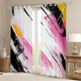 thumbnail image 2 of Manfei Modern Geometric Black Out Curtains,Abstract Graffiti Striped Curtains Pack of 2 (42x63 Each),Pink Black White Bedroom Curtains For Girl Kids,Breathable Home Decor, 2 of 6