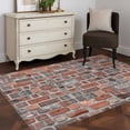 thumbnail image 3 of Area Rug for Living Room, Red Brick Wall Non-Slip Indoor Large Carpet for Bedroom/Dining Room, Vintage Farmhouse Stone Rocks Geometric Print Washable Low-Profile Floor Mat Runner Rugs - 3 x 5 Ft, 3 of 8