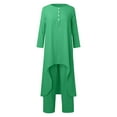 thumbnail image 4 of YUHAOTIN Pant Sets Women 2 Piece Outfits Dressy Summer for Wedding 2024 Fashion Casual Large Irregular Long Sleeved Suit Wide Leg Pants Two Piece Suit Exotic Wear Dancer Outfits, 4 of 5