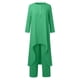 thumbnail image 4 of Traje de dos piezas de moda 2025 para mujer: top de manga larga irregular y pantalones de pierna ancha. Conjunto informal de estilo oriental., 4 of 5