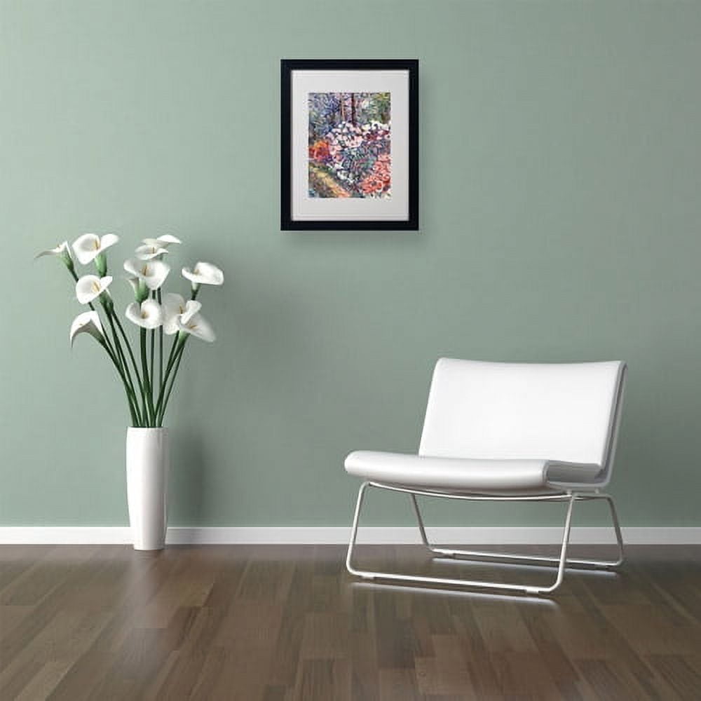 Trademark Fine Art "Flowers In the Forest" Canvas Art by Manor Shadian, Black Frame