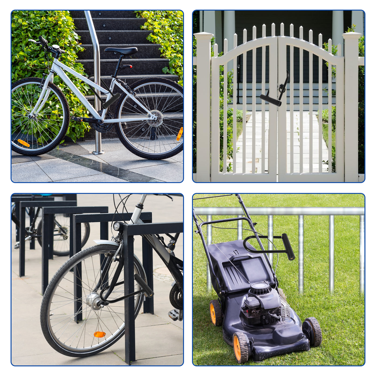 AEVXKHI 4 Sets Bike U-Locks, Heavy Duty Anti Theft Secure Locks, High Security Bike U Lock with Keys and Mounting Bracket, for Electric Scooters, Mountain Bikes, Road Bicycles, Doors, Fences