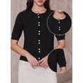 thumbnail image 2 of DARING DIVA Women's Elegant Lightweight Button Down Cardigan Sweater XL Black, 2 of 6