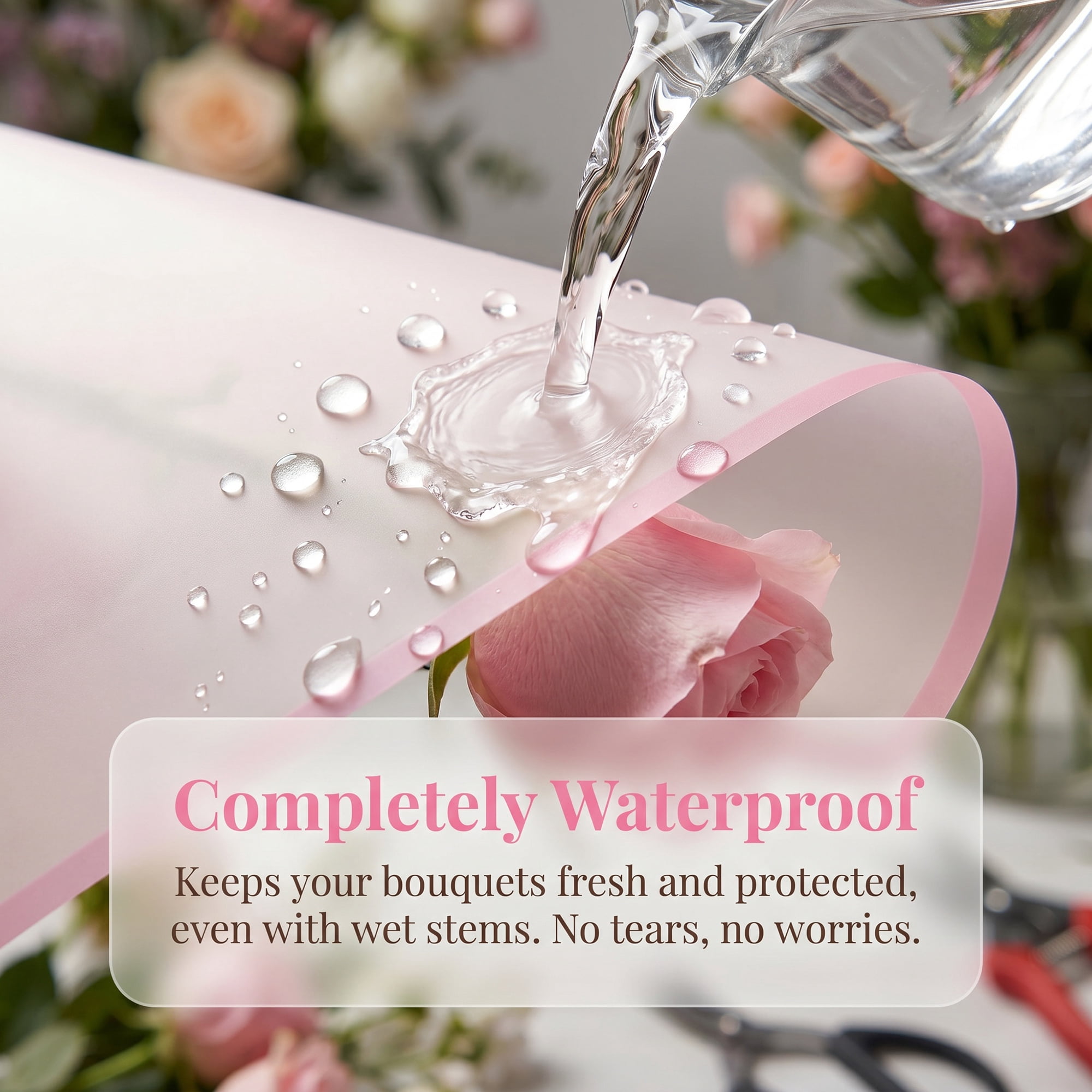 Unique Bargains 20Pcs Waterproof Solid Color Wrapping Paper Pink 22.4" x 22.4"