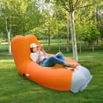 thumbnail image 1 of iMounTEK [Inflatable] Air Lounger Sofa/Couch Chair Seats. Comfortable, Durable, Portable Home/Camping/Hiking/Beach/Park/Backyard/Pool/Travel Inflatable Chairs. Includes Carrying Bag [ORANGE/LARGE], 1 of 11