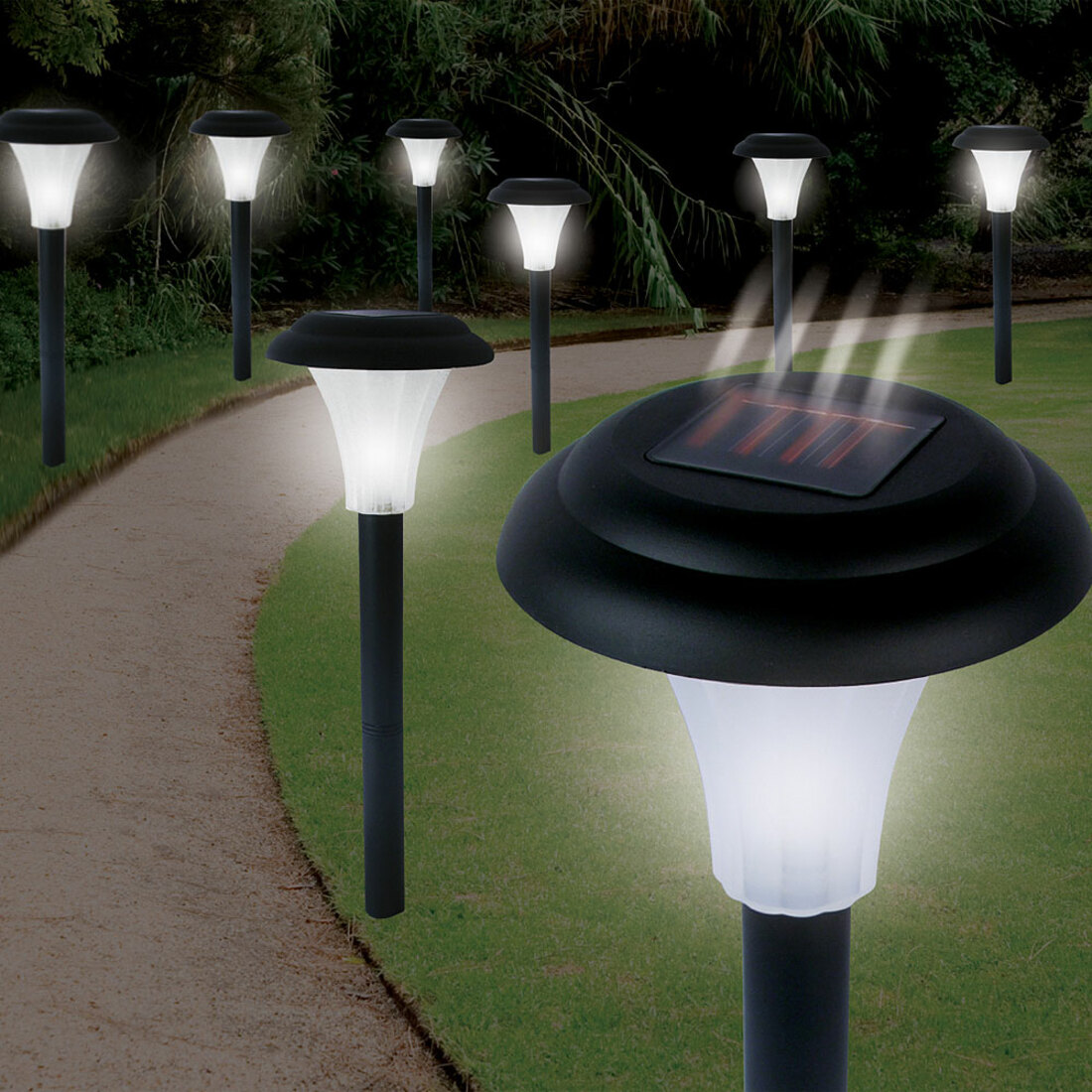 Trademark Global Set of 8 Bright Solar Accent Lights, Cordless - image 2 of 2
