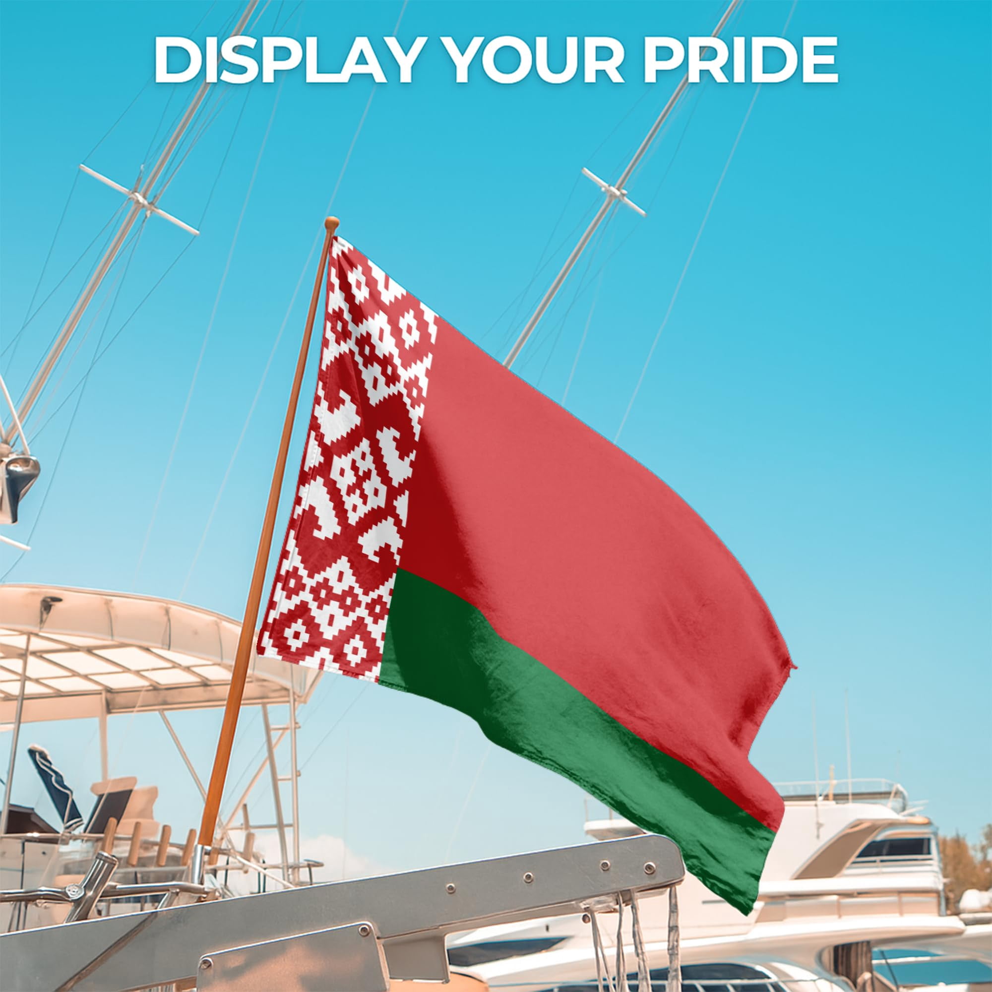 Belarus Outdoor Flag (1x1.5ft) by DreamController - Durable, Fade-Resistant Polyester, Double-Stitched, Brass Grommets - HD Printed Eastern Europe Flag - Made in USA